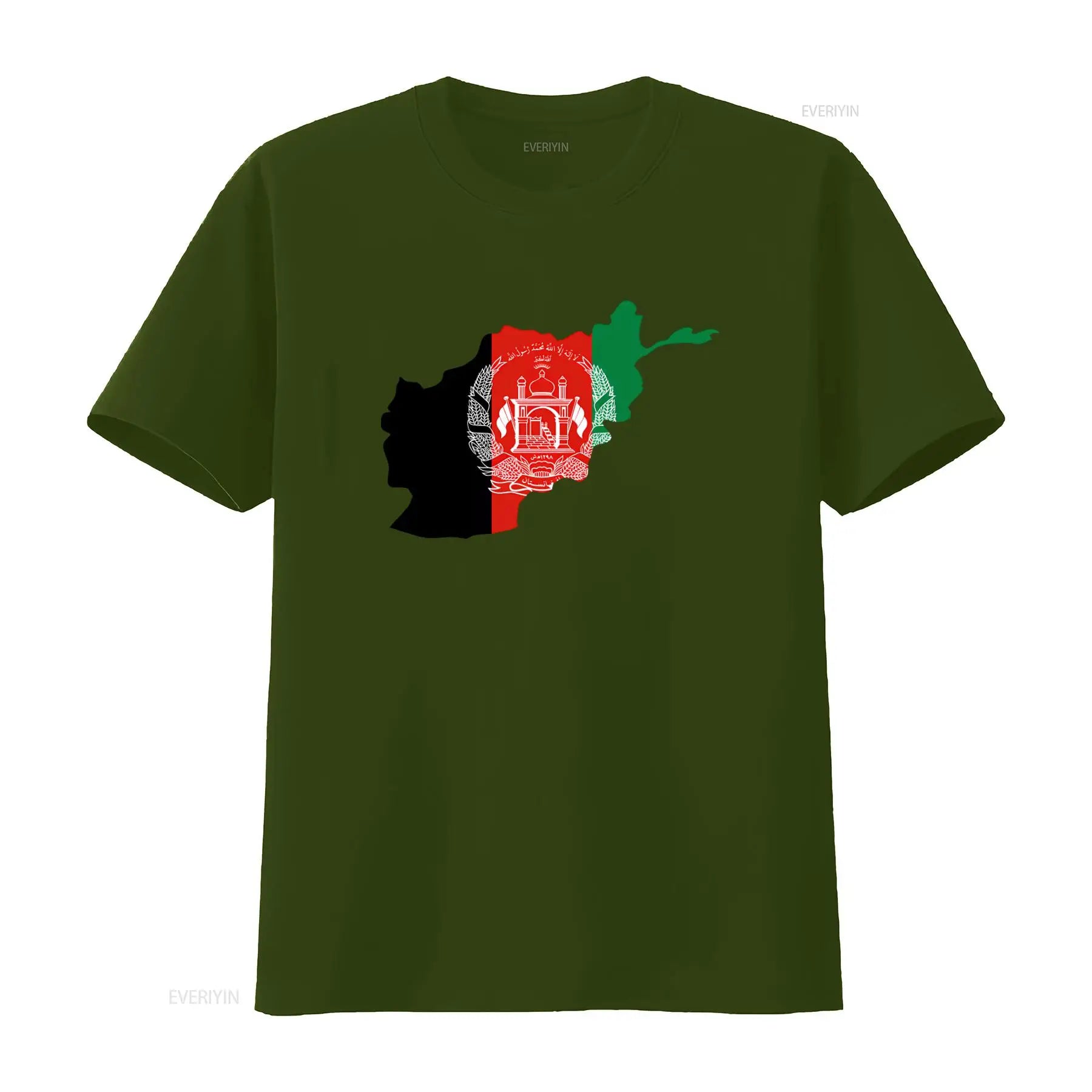 Afghanistan Flag Map Design T Shirt