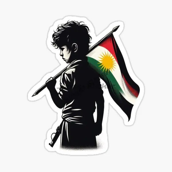 Kurdistan Map National Flag and Emblem Sticker