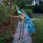 Solar Lights Peacock Statues Garden Decoration Outdoor