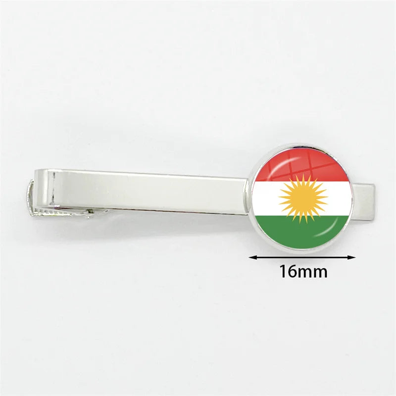 Kurdistan Flag Glass Pendant Keychain Jewelry Charm Bag Souvenir Key Ring