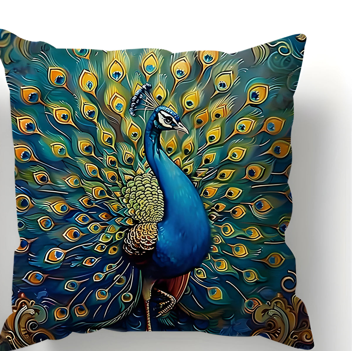 Vintage Peacock Oil Painting  Pillowcases