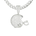 American Football Helmet Pendant Necklace