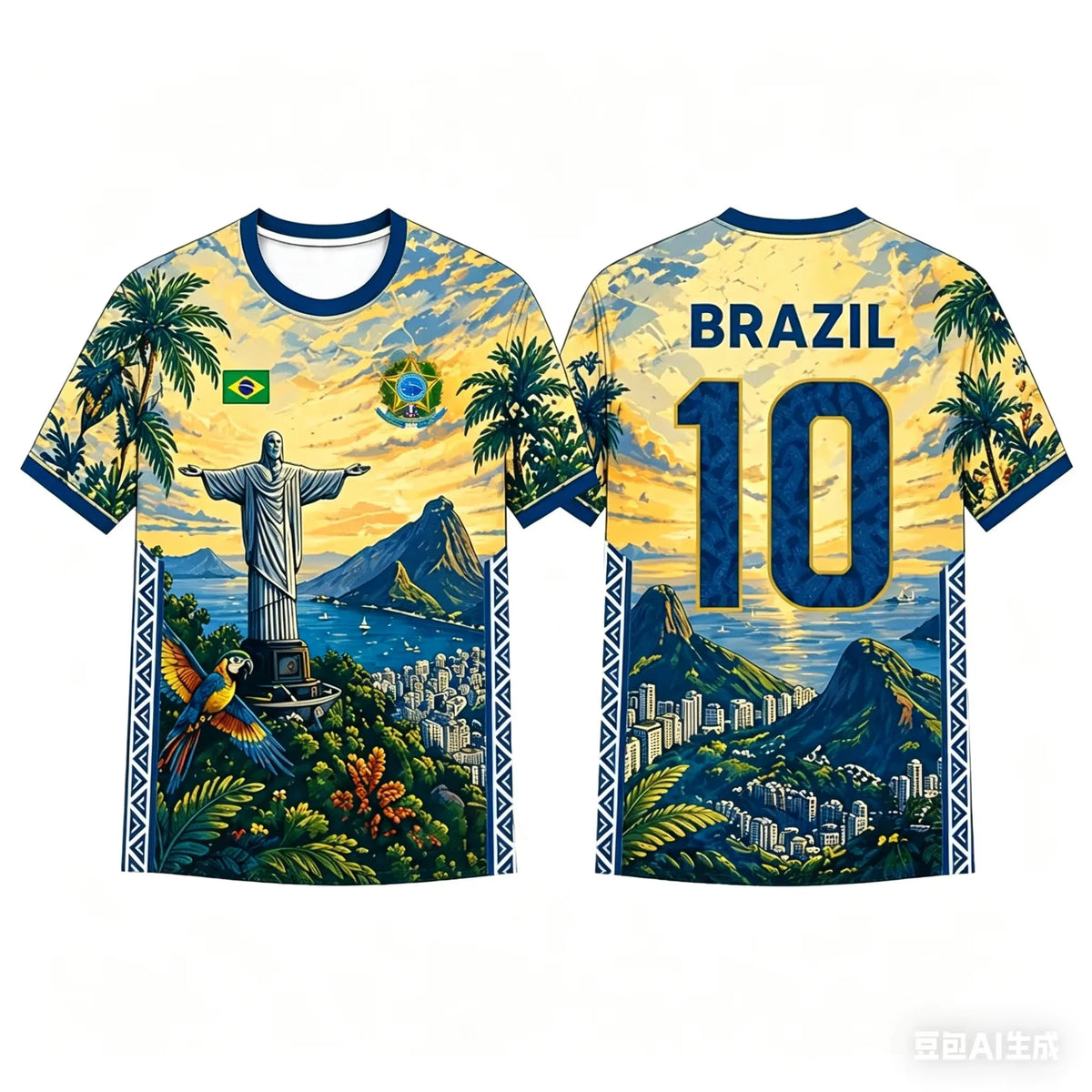 Brazil Flag Graphic Tee Casual