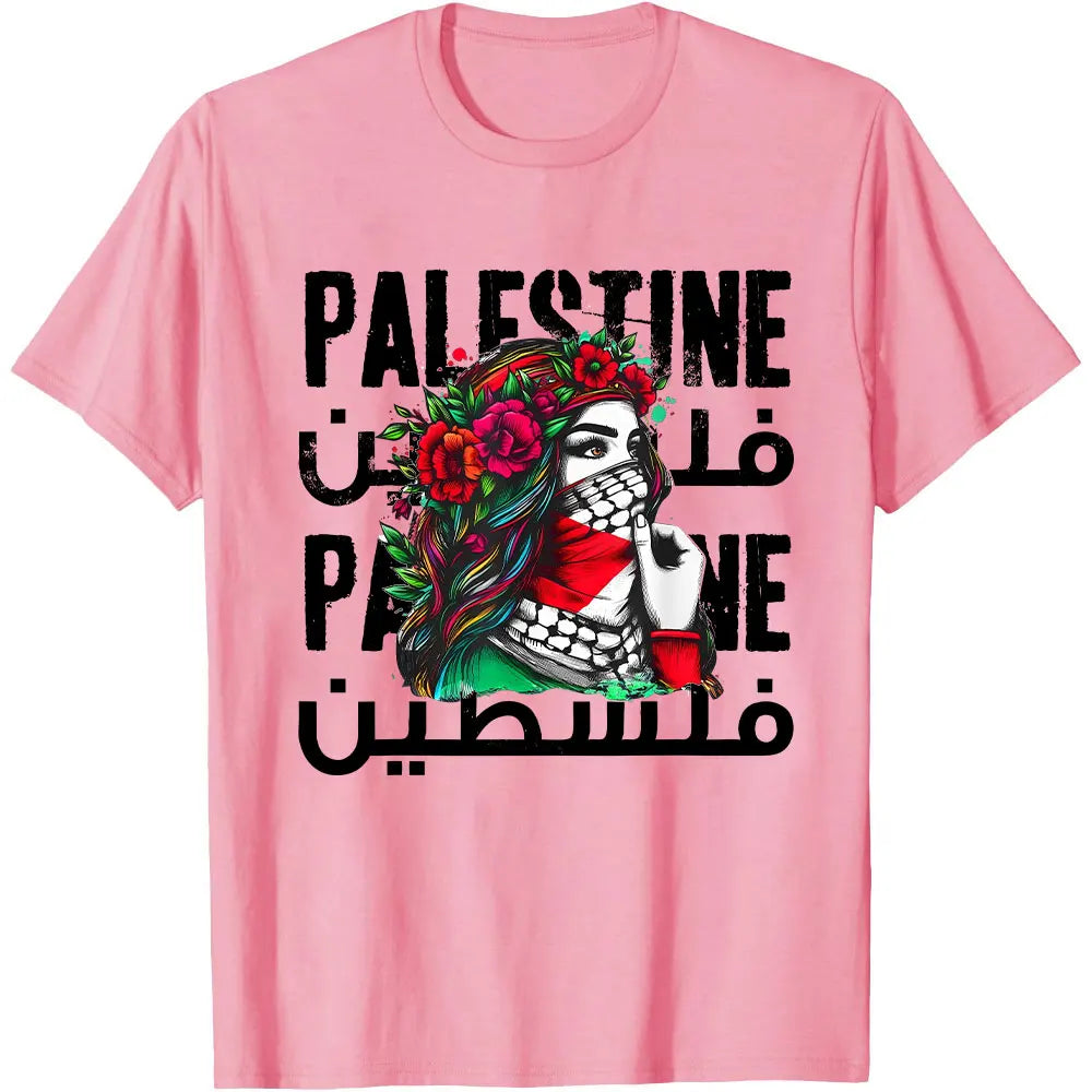 Palestinian T-Shirt Casual Cotton