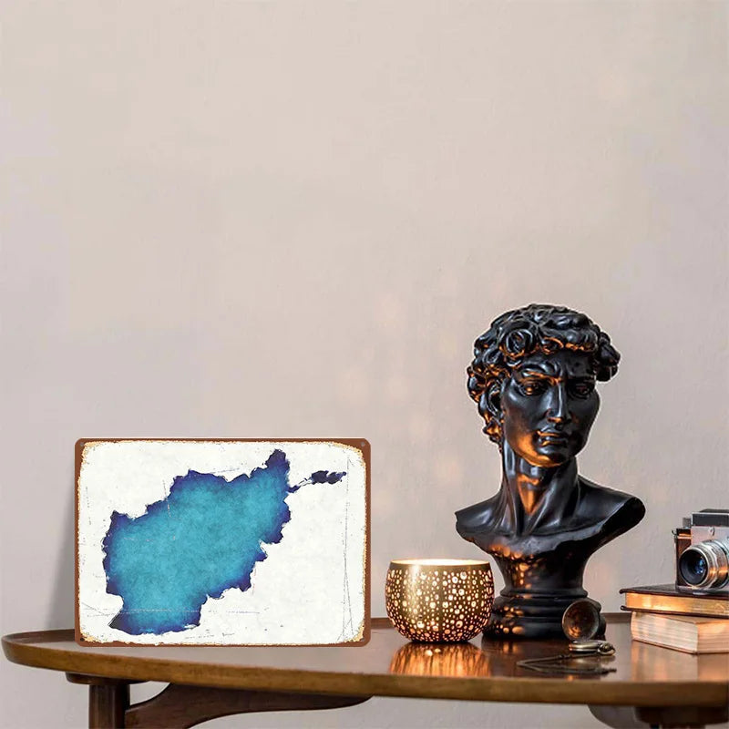 Afghanistan Watercolor Map Metal Poster
