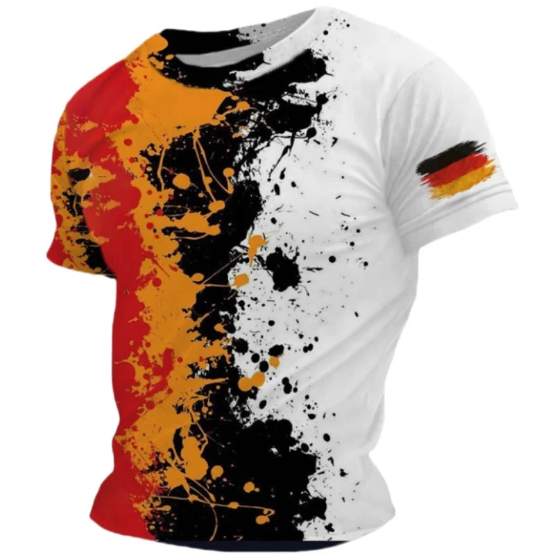 Germany National Flag Print Men's T Shirt