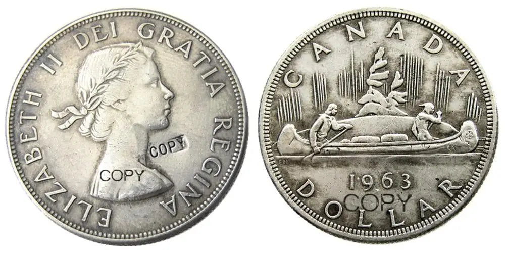 Canada 1 Dollar A Set Of (1953-1966)12pcs ELIZABETH II DEI GRATIA REGINA (1st portrait) Canadian Dollar Silver Plated Copy Coins