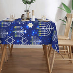 Jewish Happy Hanukkah Menorah rectangle Tablecloth