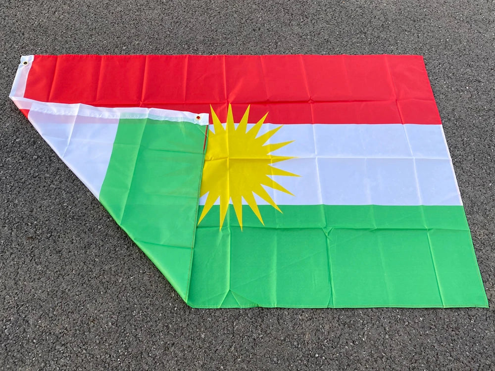 aerxemrbrae     90*150cm  علم كردستان  راية كردستان  علم كردي من البوليستر للتعليق والديكور المنزلي