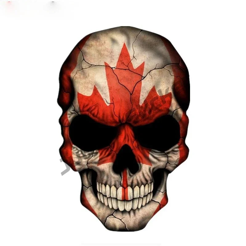 Canada Flag Sticker Map Skull Stickers Canadian Vinyl Decal Canada Maple Car Motorcycle Logo Decal Laptop Phone Tablet PVC Decor