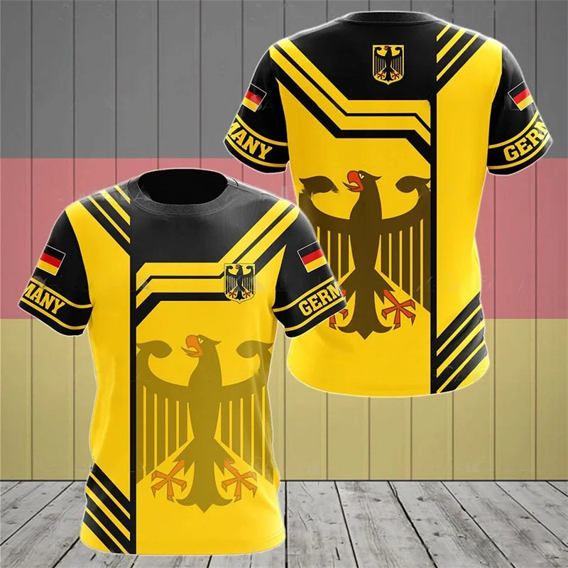 Men's German flag pattern short-sleeved shirt