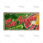 USA License Plate Landmark Metal Sign