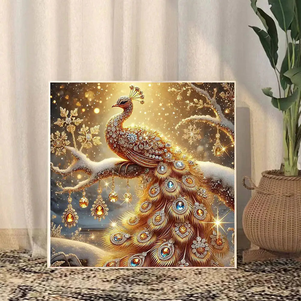 Golden Peacock Art