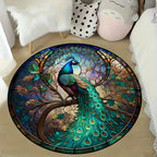 Large 3D Stained-Glass Peacock Mat