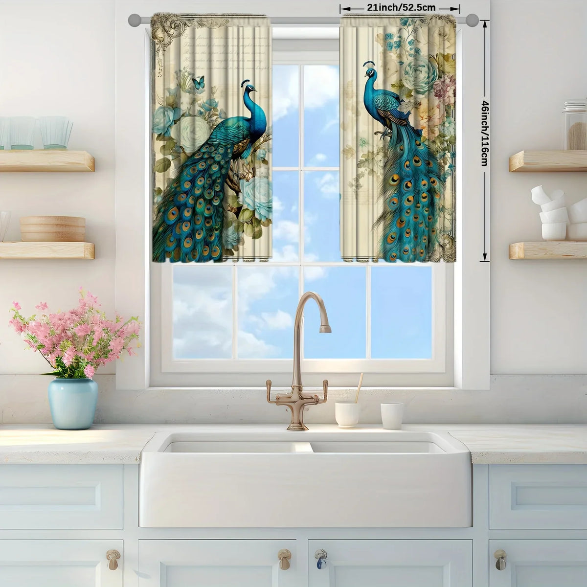 Peacock Style Printed Curtain