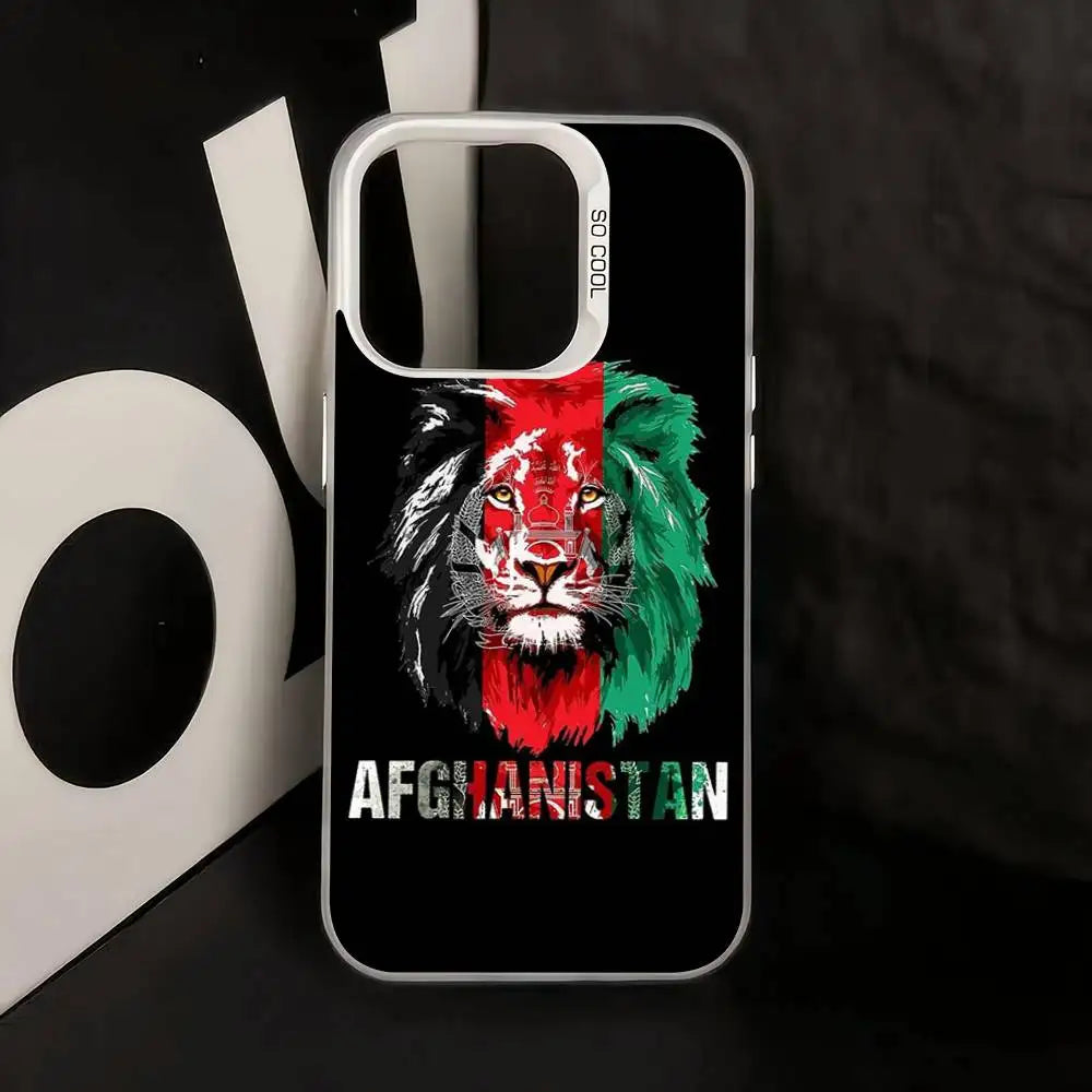 Afghanistan Flag Silver Plated Inside Phone Case For iPhone