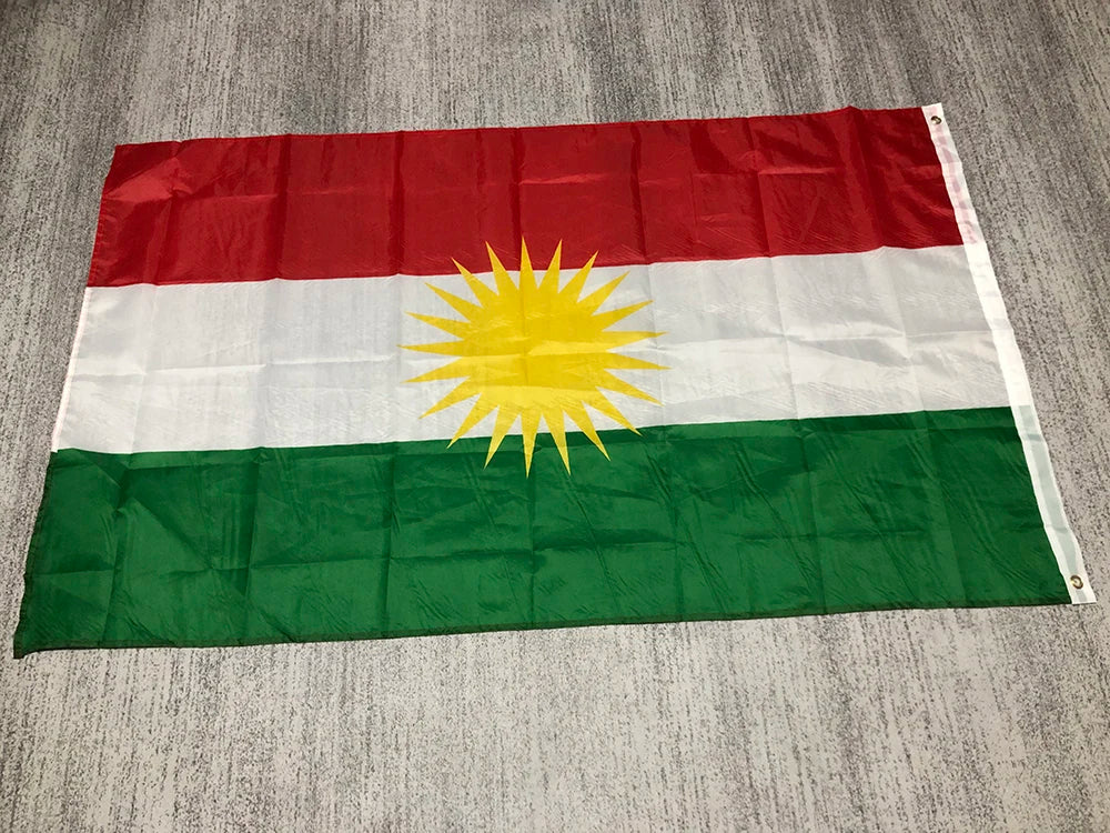 علم كردستان ZXZ بحجم 90x150 سم من البوليستر للتعليق، أعلام كردية مطبوعة للمنزل للزينة