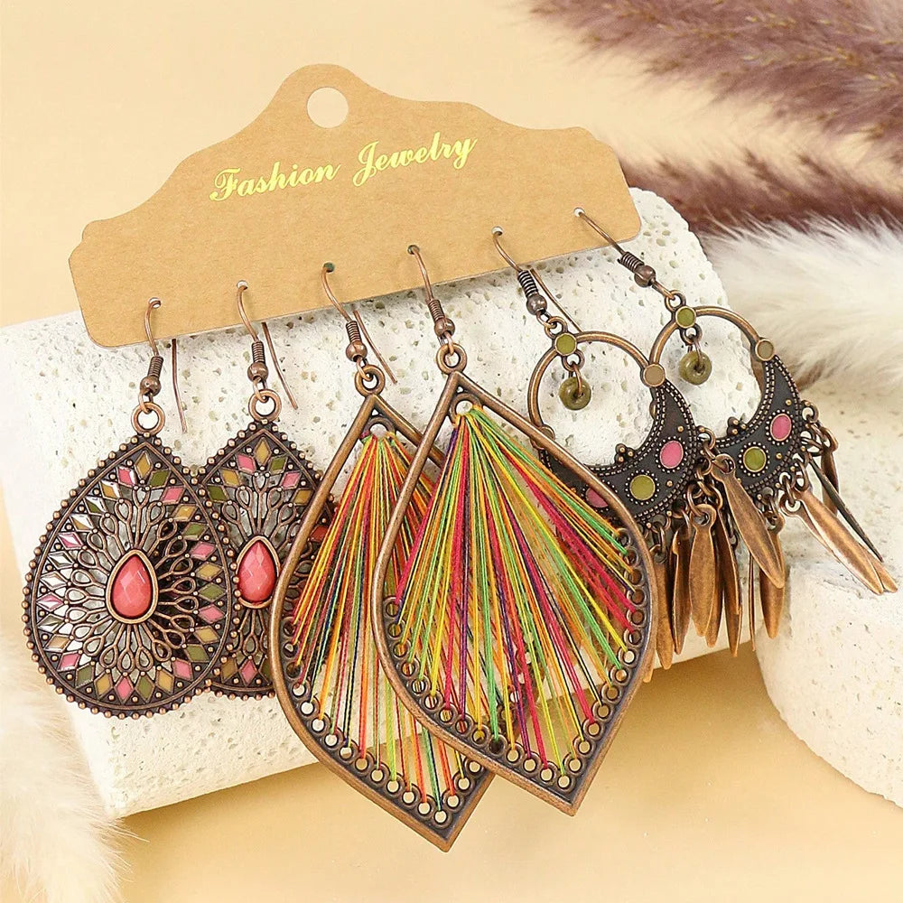 Vintage Ethnic Dangle Hanging Drop Earrings
