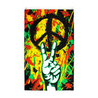 Peace Symbol Rasta Peace Flag