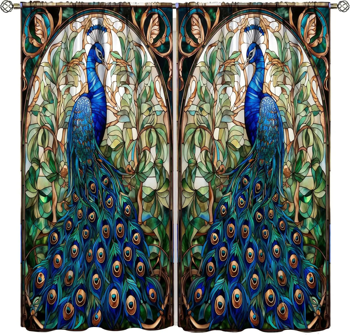 Peacock Curtains Set