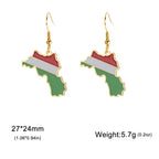 Women's Earrings Kurdistan Map Flag