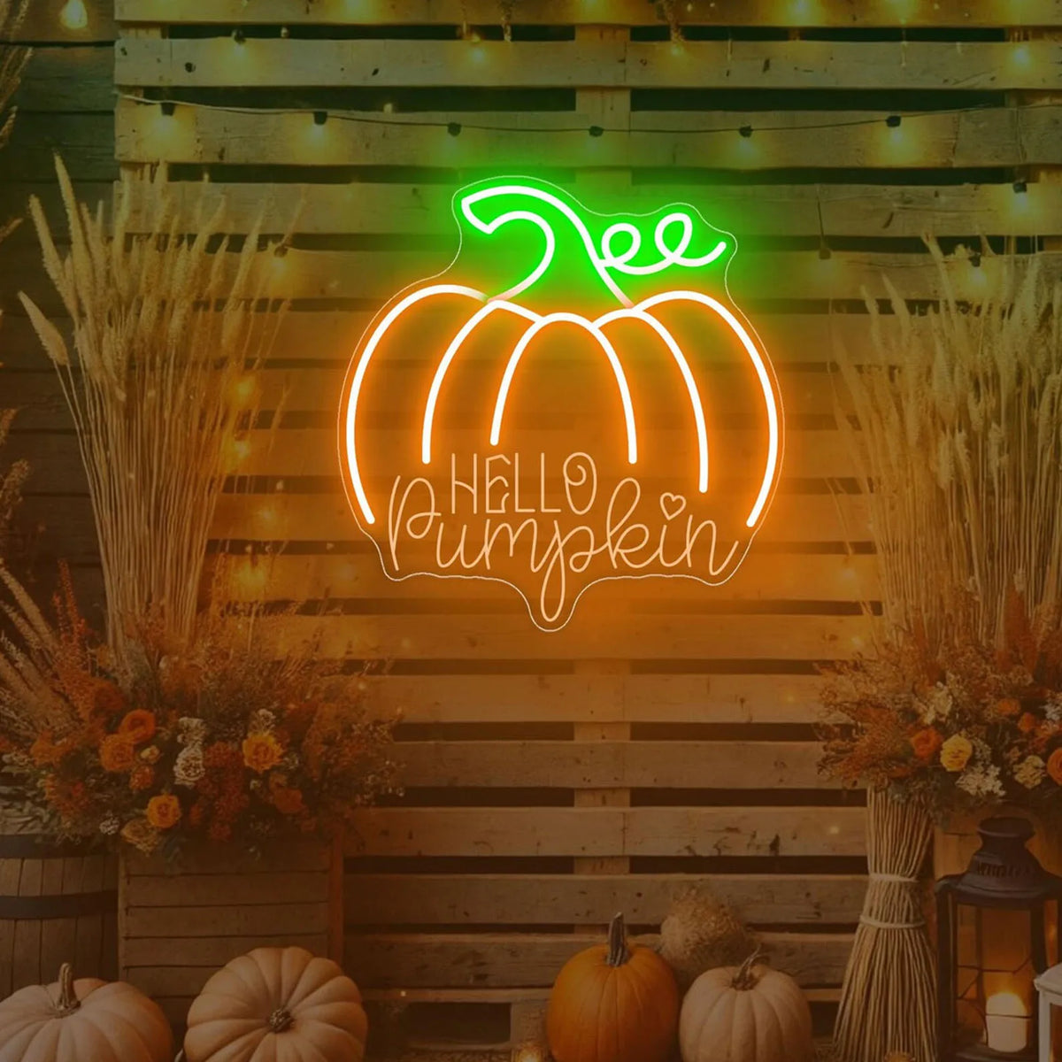 Hello Pumpkin Neon Sign Wall Decor