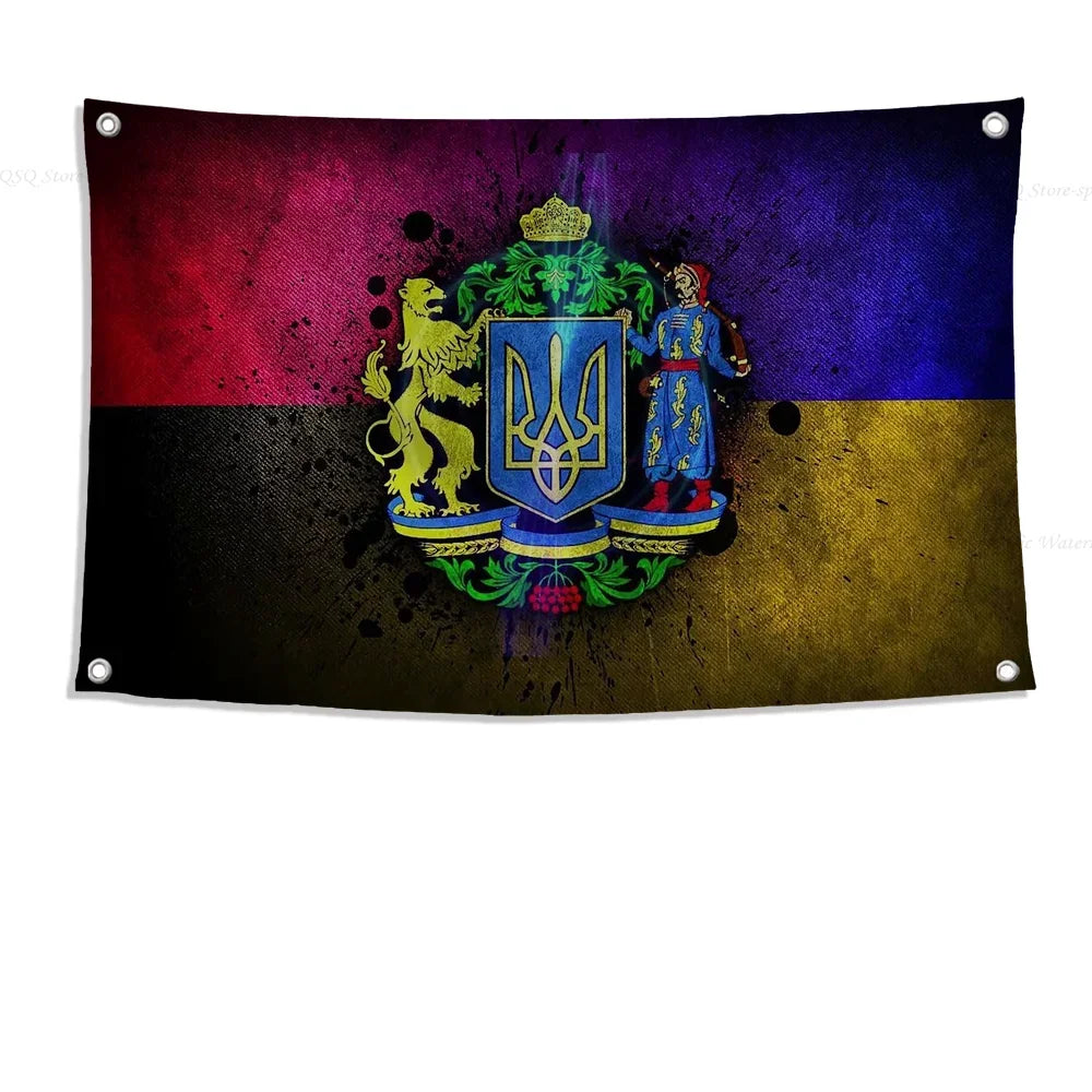 Ukraine Trident Flag Banners