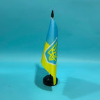 SKY FLAG مكتب علم صغير علم الرئاسة الأوكرانية 14x21 سم بوليستر علم أوكرانيا الوطني زينة مكتب أعلام