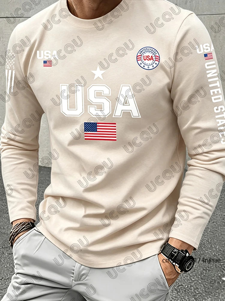 USA Flag Long Sleeve T-shirt