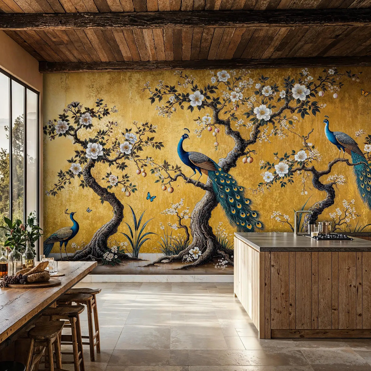 Peacock Mural Wallpaper