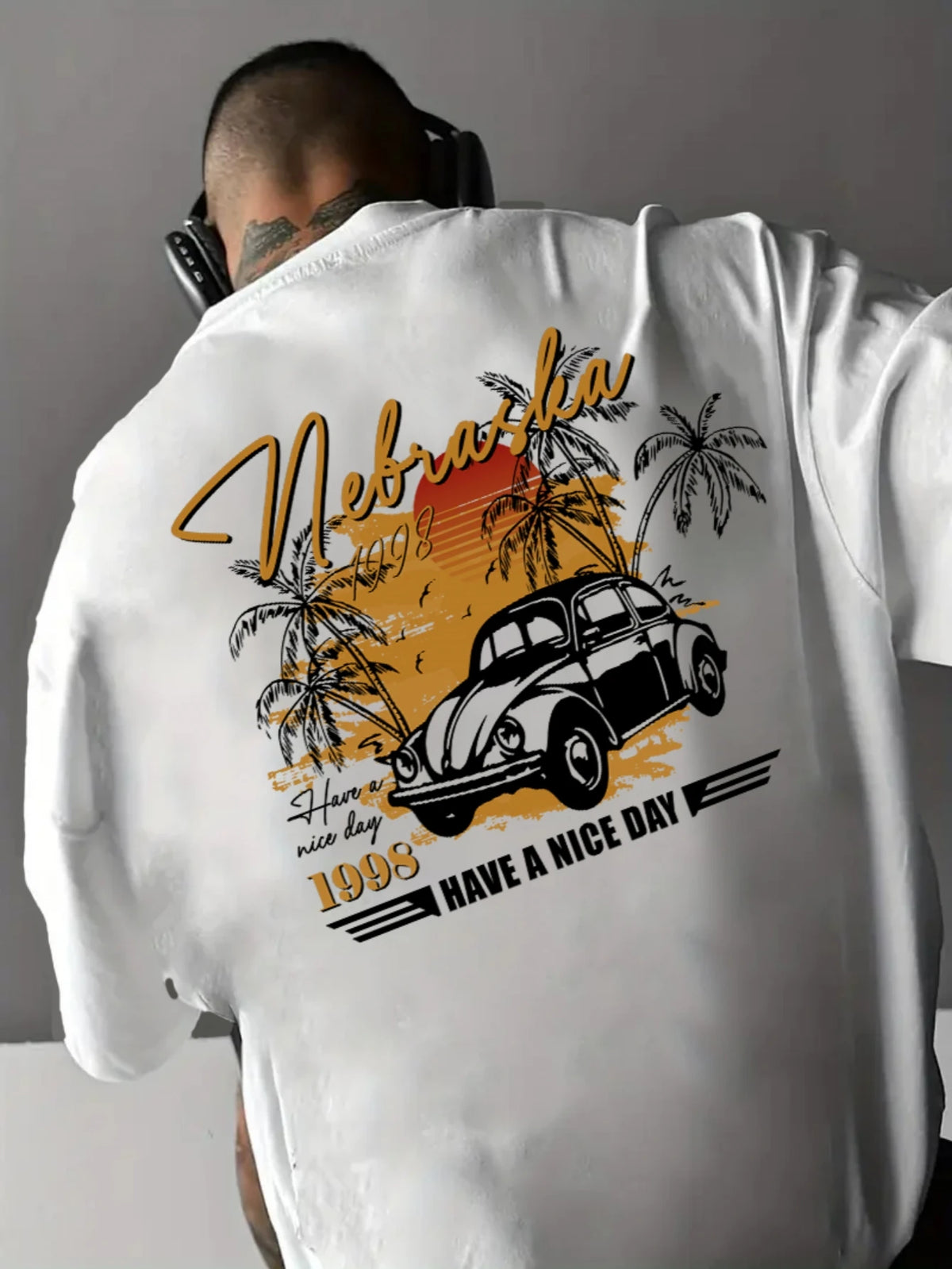 Men T-shirt Nebraska  Streetwear Casual