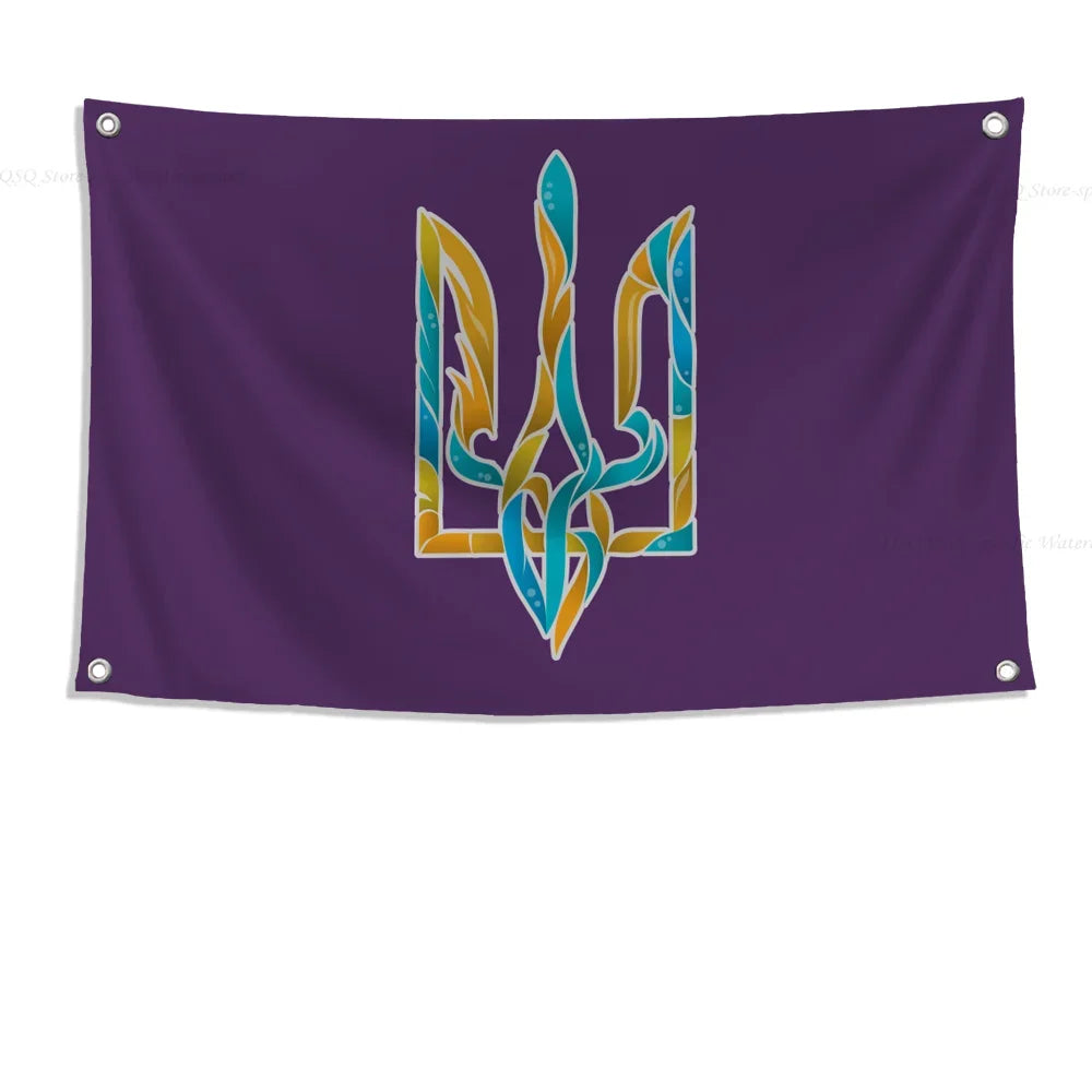 Ukraine Trident Flag Banners