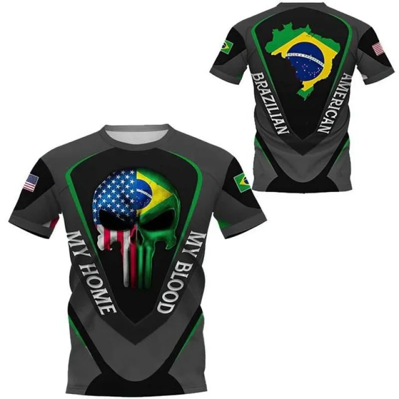Brazil Flag Graphic Tee for Men