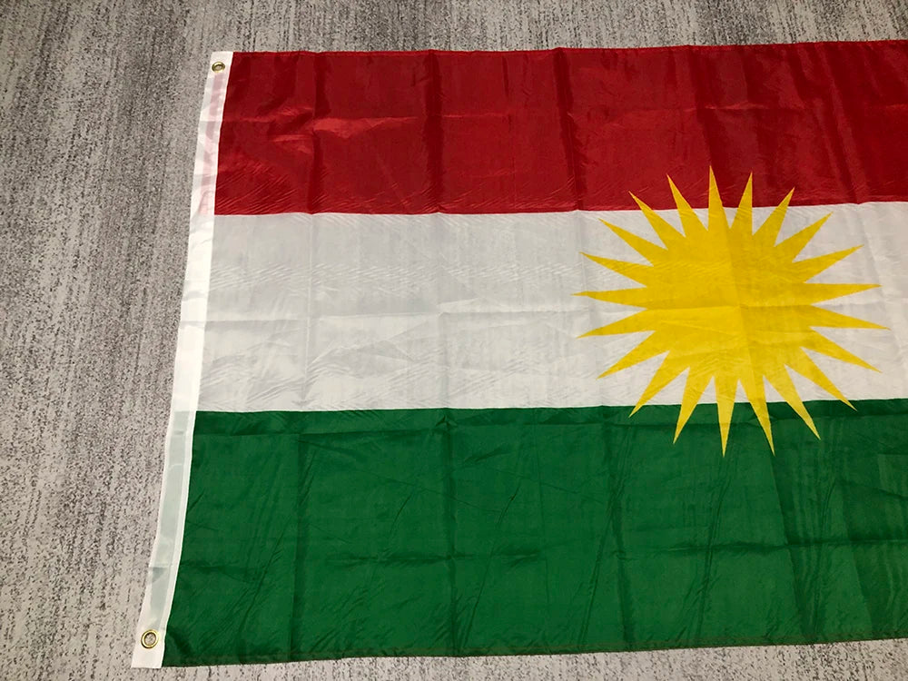 علم كردستان ZXZ بحجم 90x150 سم من البوليستر للتعليق، أعلام كردية مطبوعة للمنزل للزينة