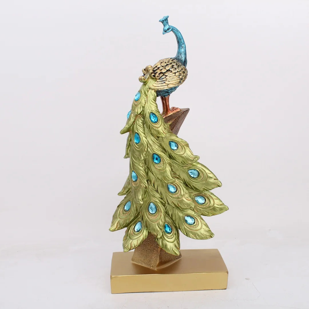 Peacock Decor Statue Sculpture