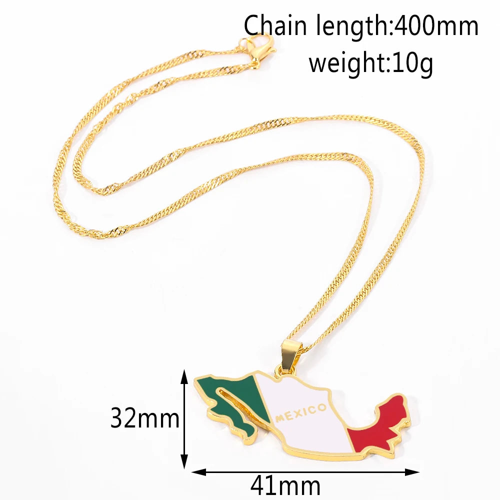 Mexican Map Necklace