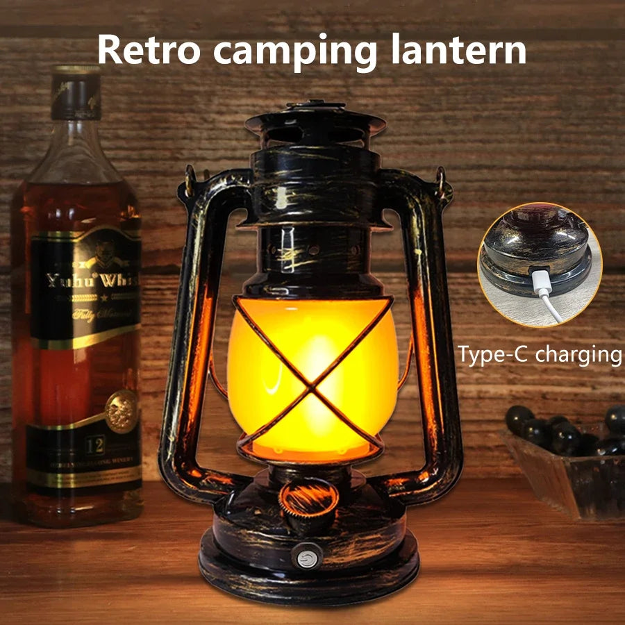 Retro Portable LED Horse Lantern Lamp Rechargeable