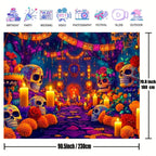 1 piece of polyester background fabric for the Day of the Dead, Mexico