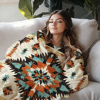 Native American Blanket with Geometric Tribal Patterns