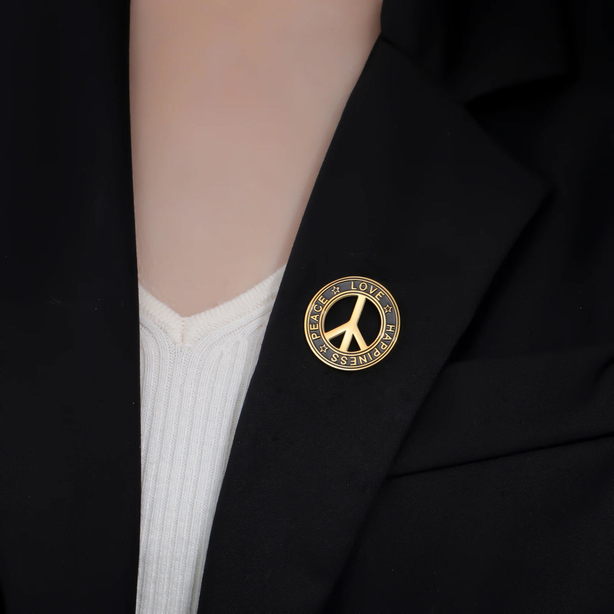 Teamer Love Peace Symbol Brooch Lapel Pin