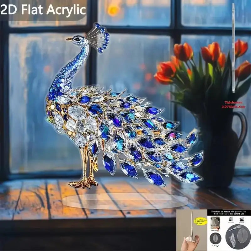 Gorgeous Crystal Peacock Figurine