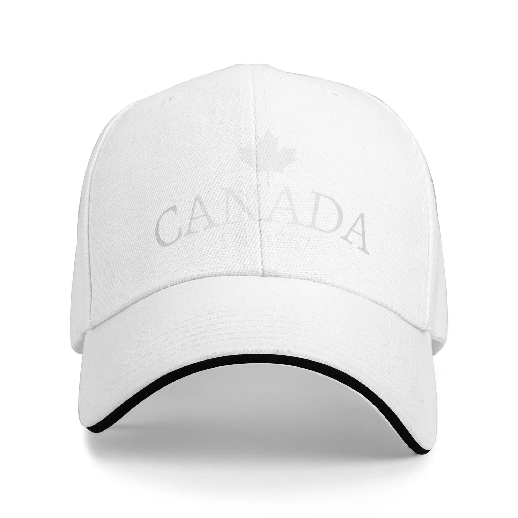 Whtie Canada Est. 1867 with small Maple Leaf Canada Baseball Cap  Outdoor Sport Sunscreen Trucker Hat Female Male Snapback Cap