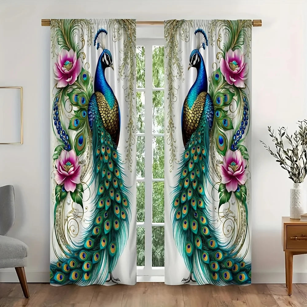 Peacock Flower Curtains