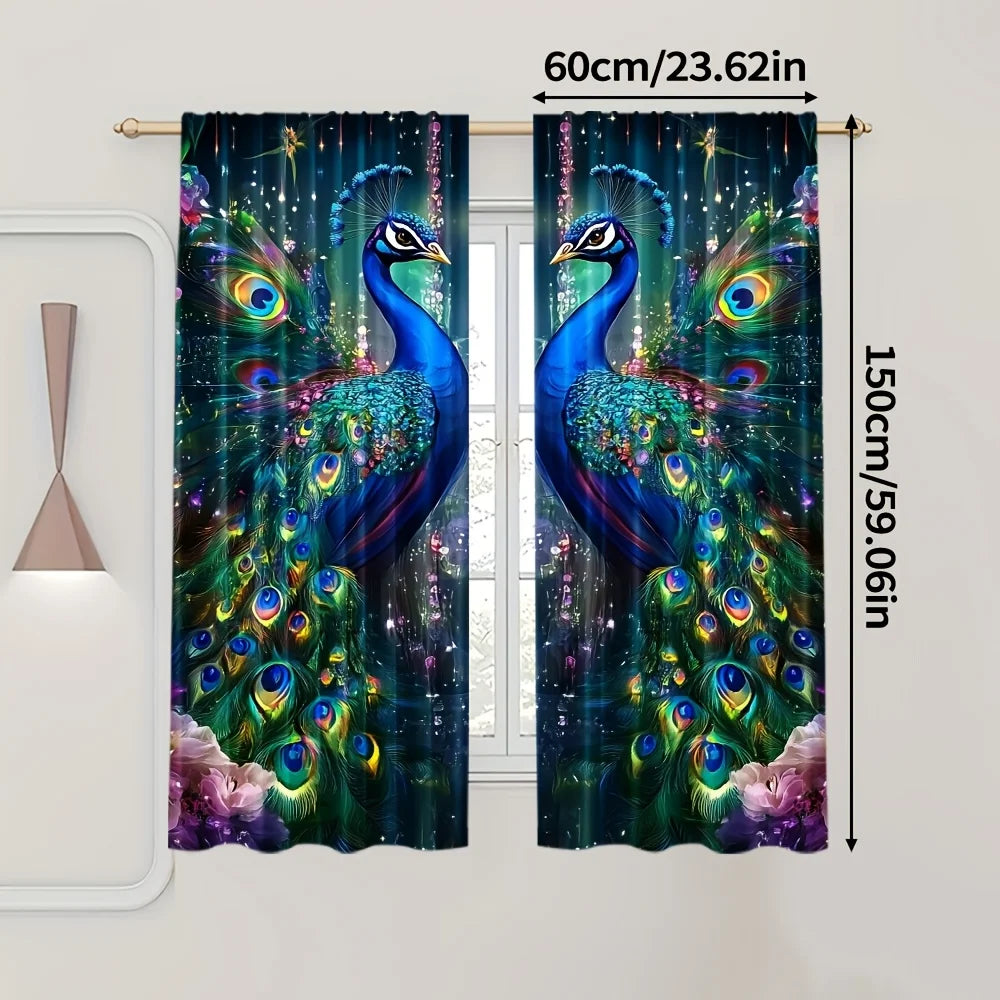 Vibrant Peacock Curtains