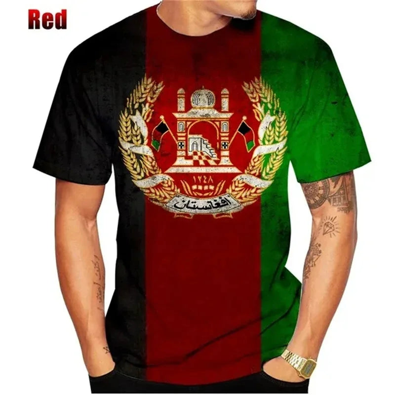 3D Print Afghanistan Flag T-Shirt