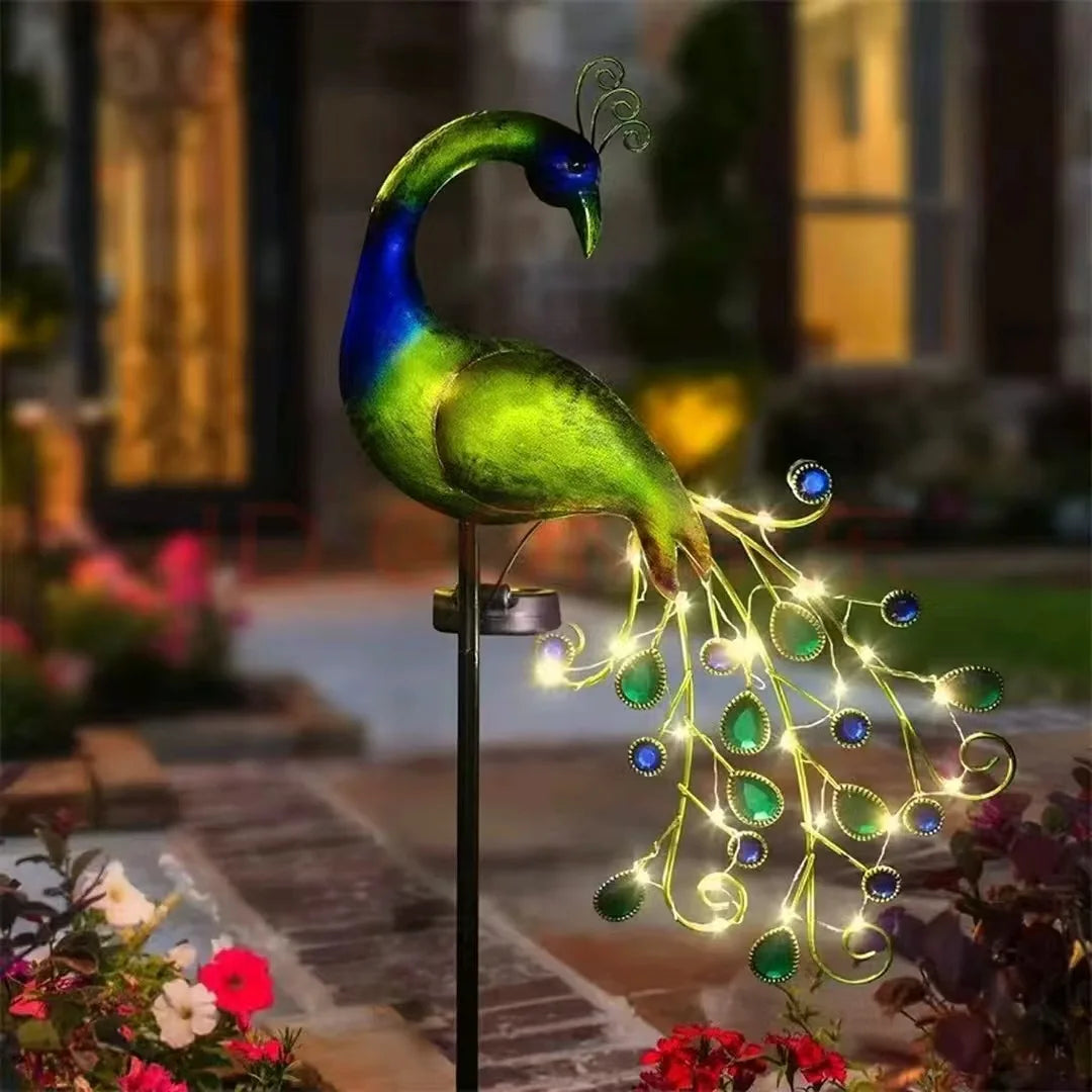 1Pc Peacock Solar Garden Lamp