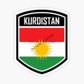 Kurdistan Map National Flag and Emblem Sticker