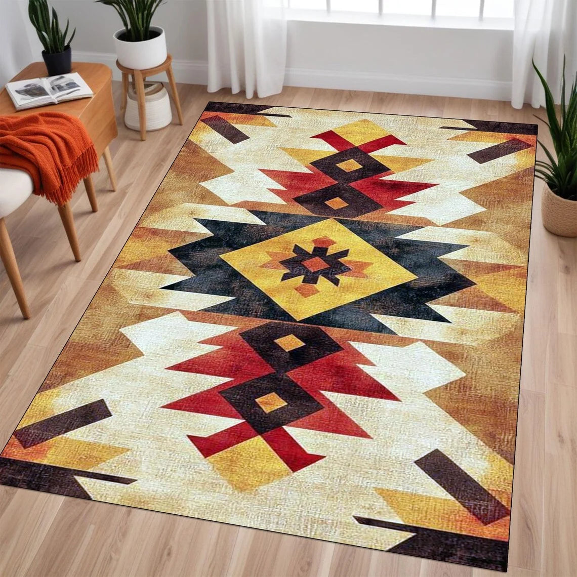 Southwestern Rug, Aztec Tribal, Native American Design