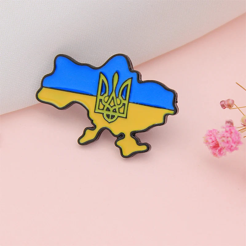 Ukraine Flag Map Pin