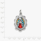 Sterling silver Enamel Virgin of Guadalupe Charm